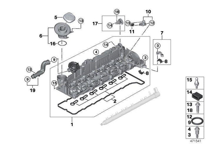 Оригинален капак на клапаните BMW N57 – 11127823181