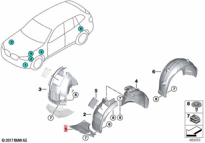 Лява кора пред подкалника BMW – 51719854881