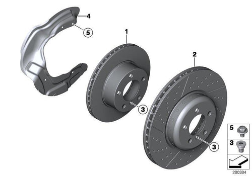 M Performance предни спирачни дискове F20 F21 F22 F23 F30 F31 F32 F33 BMW  34106797602