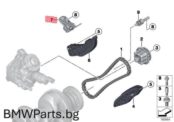 Обтегач за долна верига BMW N47/N57/B57/B38/B48/B58 – 13527797905