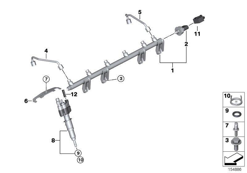 оригинален инжектор BMW N53 N43 13537589048