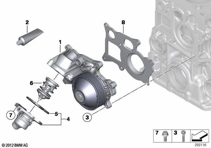 Оригинална водна помпа BMW N57 – 11518516205