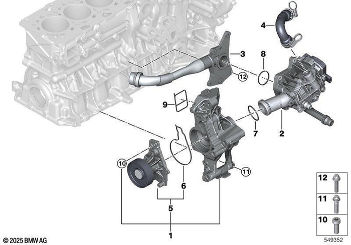 Оригинална водна помпа с основата BMW – 11515B51A33