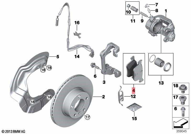 оригинални предни спирачни накладки BMW 34116771868
