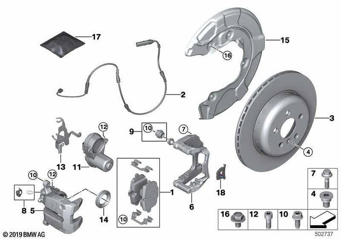 Оригинални задни спирачни накладки BMW – 34216867175
