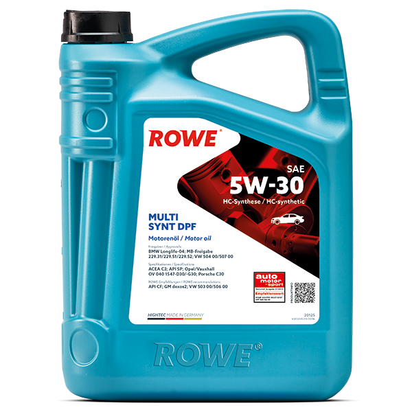 Моторно масло ROWE HIGHTEC MULTI SYNT DPF SAE 5W-30 5 л – 20125-0050-99