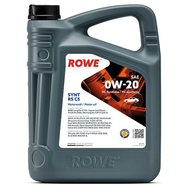 Моторно масло ROWE HIGHTEC SYNT RS C5 SAE 0W-20 5 л – 20379-0050-99