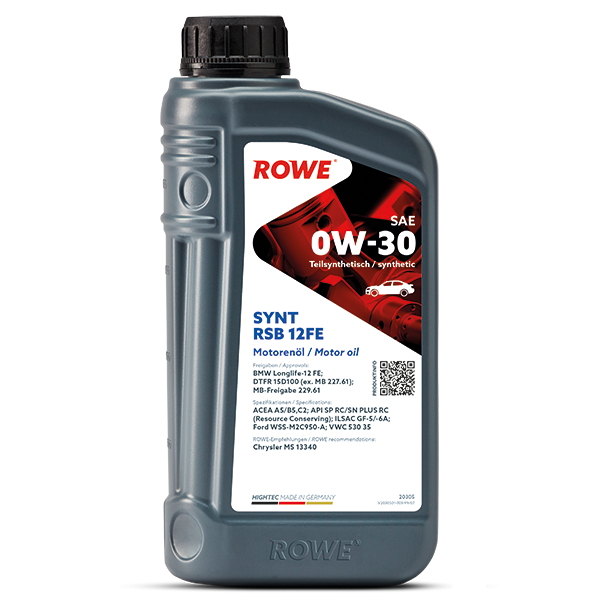 Моторно масло ROWE HIGHTEC SYNT RSB 12FE SAE 0W-30 1 л – 20305-0010-99