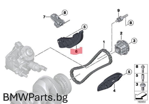 водач долна ангренажна верига N57 B57 BMW 13528515671